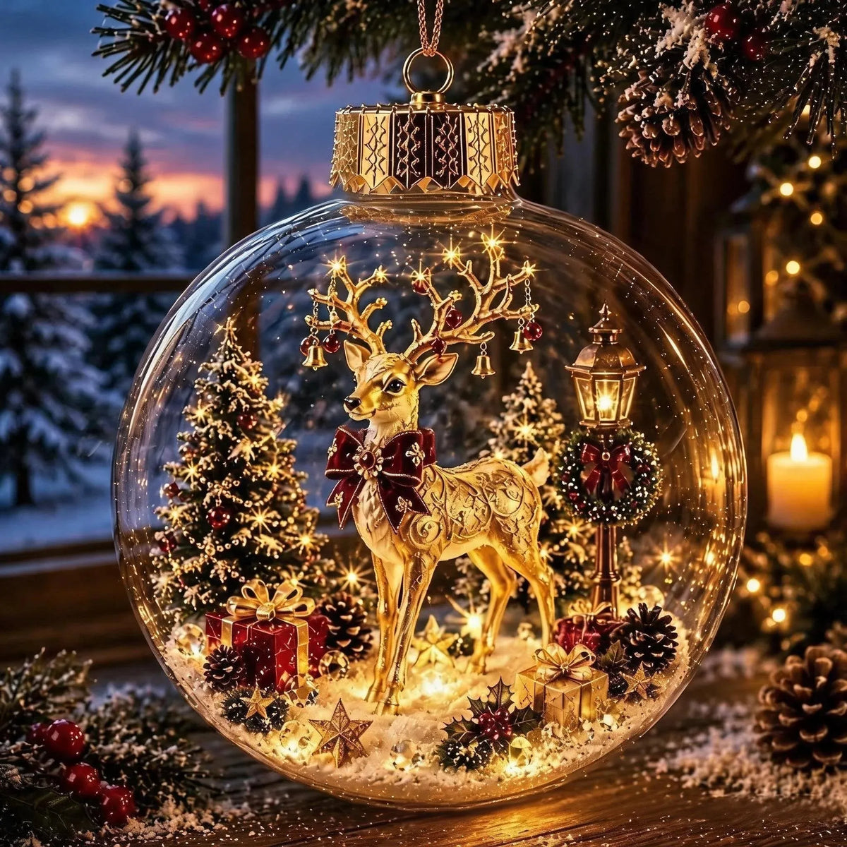 ✨A miniature Christmas world discovered within an ornament.