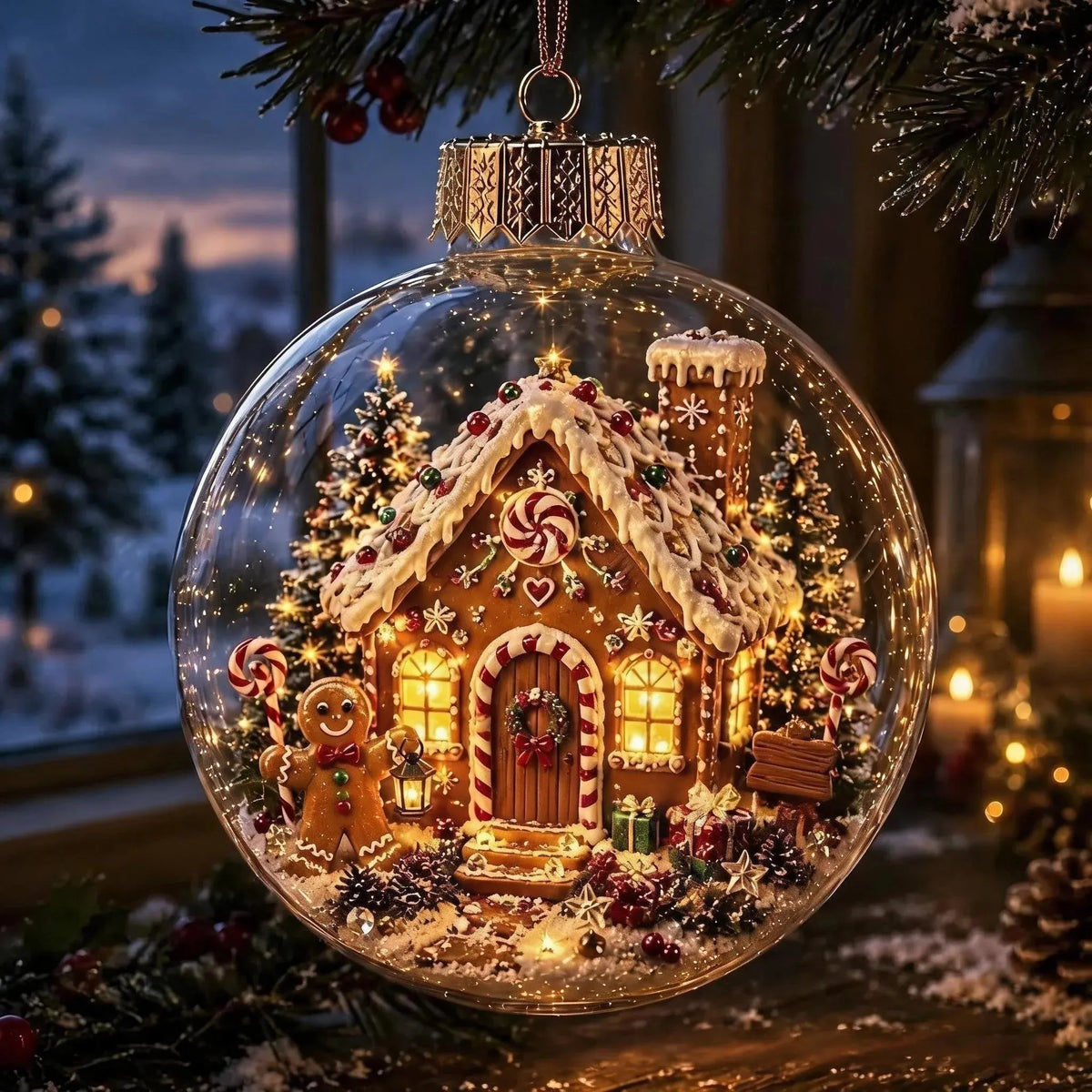 ✨A miniature Christmas world discovered within an ornament.