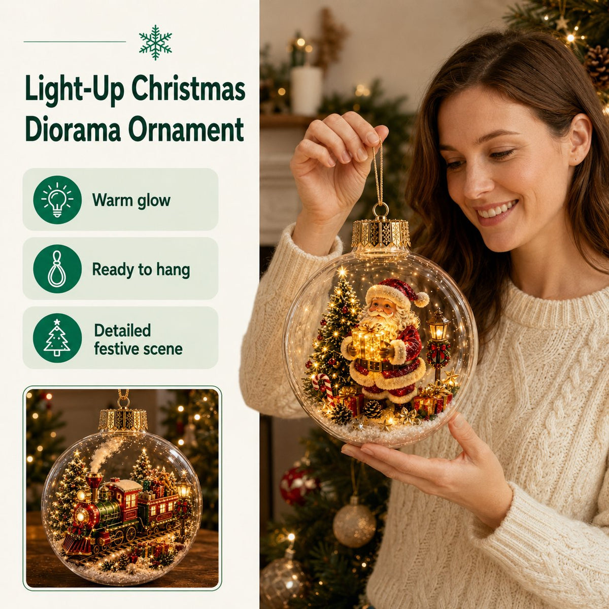 ✨A miniature Christmas world discovered within an ornament.