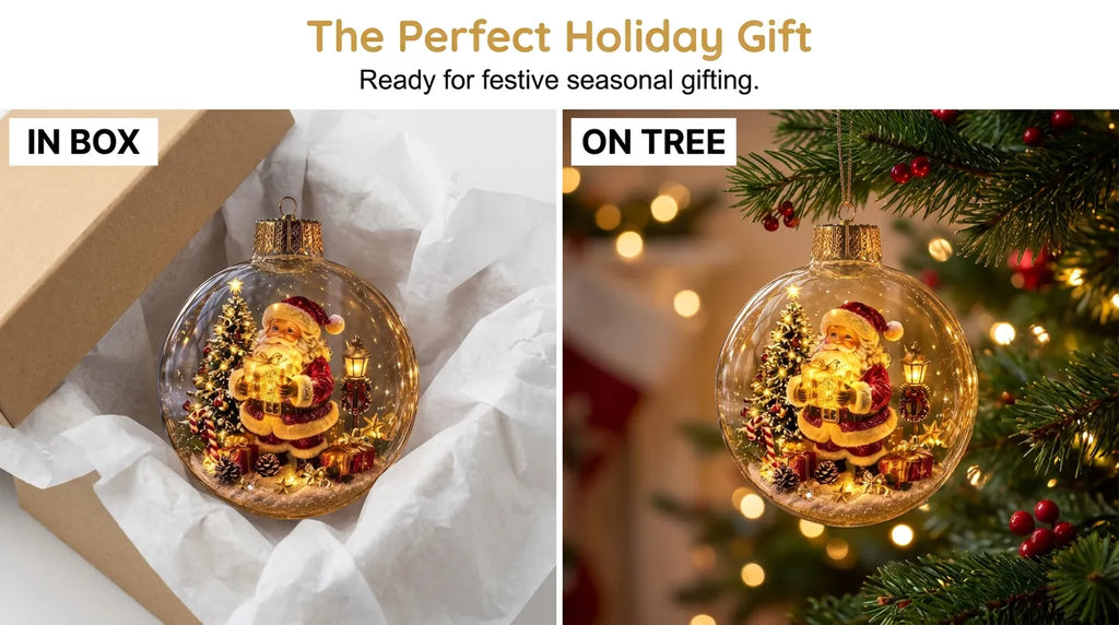 ✨A miniature Christmas world discovered within an ornament.