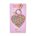 Colorful Confetti Heart Keychain