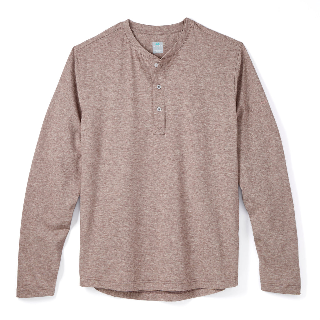Everyday Henley Long Sleeve in Heather Clay