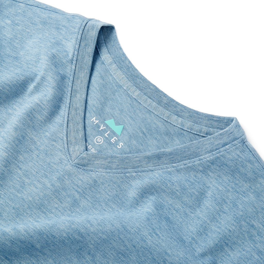 Everyday Tee with V-Neck in Heather Indigo