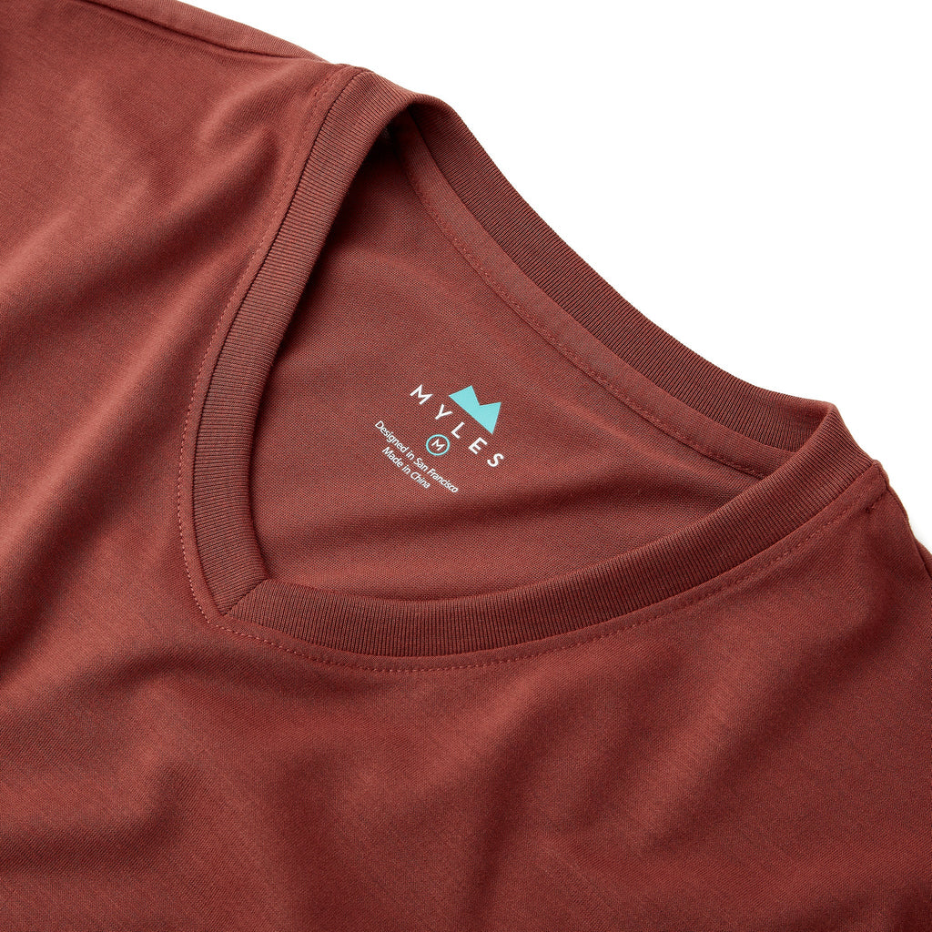 Everyday Tee with V-Neck in Crimson