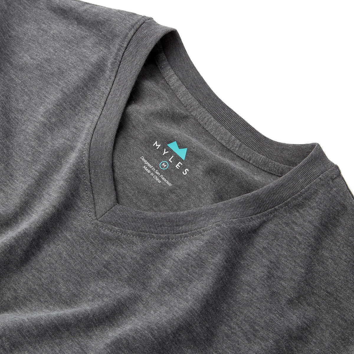 Everyday Tee with V-Neck in Heather Black