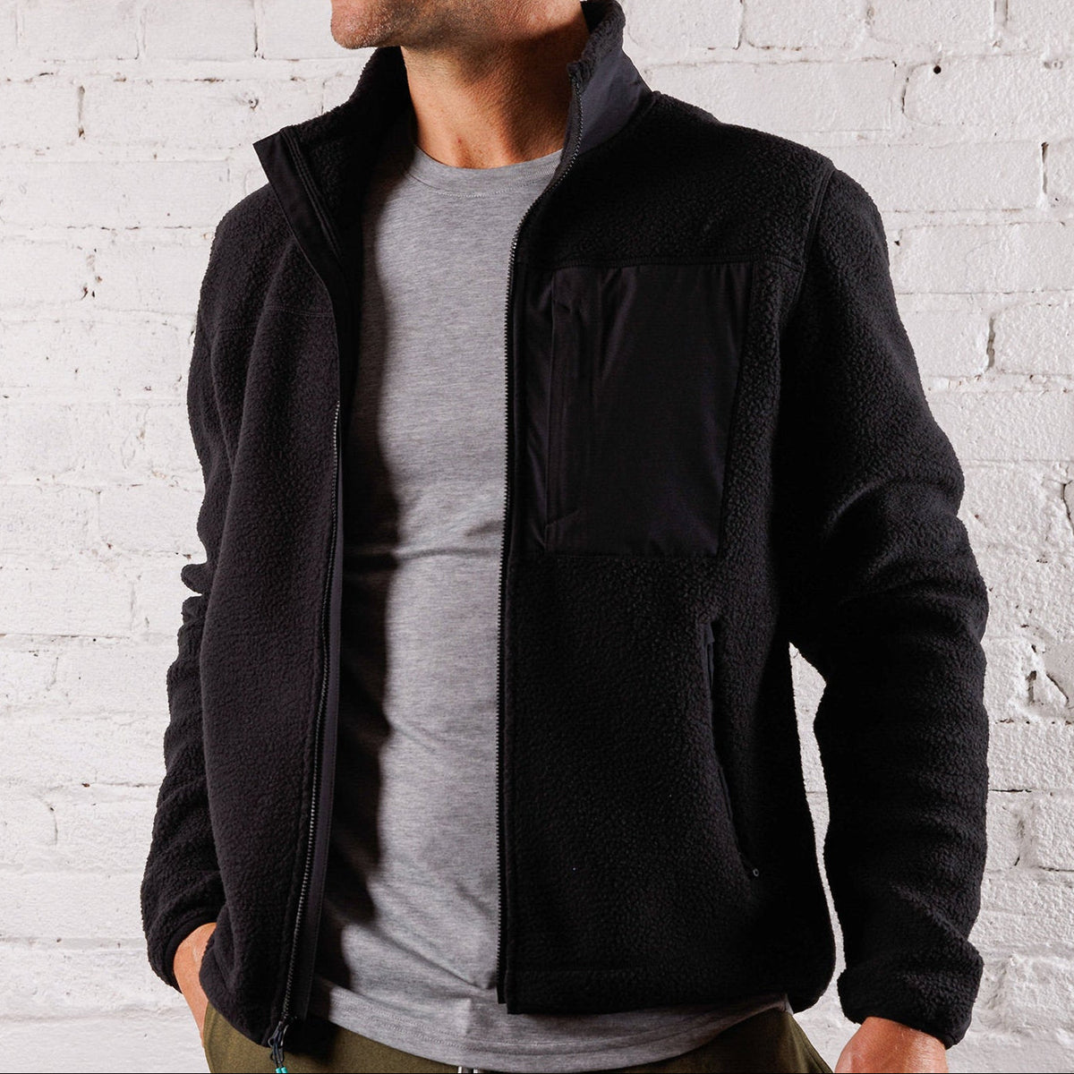 High Pile Sherpa Jacket in Black