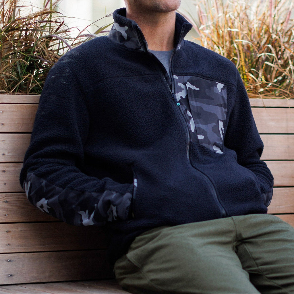 High Pile Sherpa Jacket in Black Camo