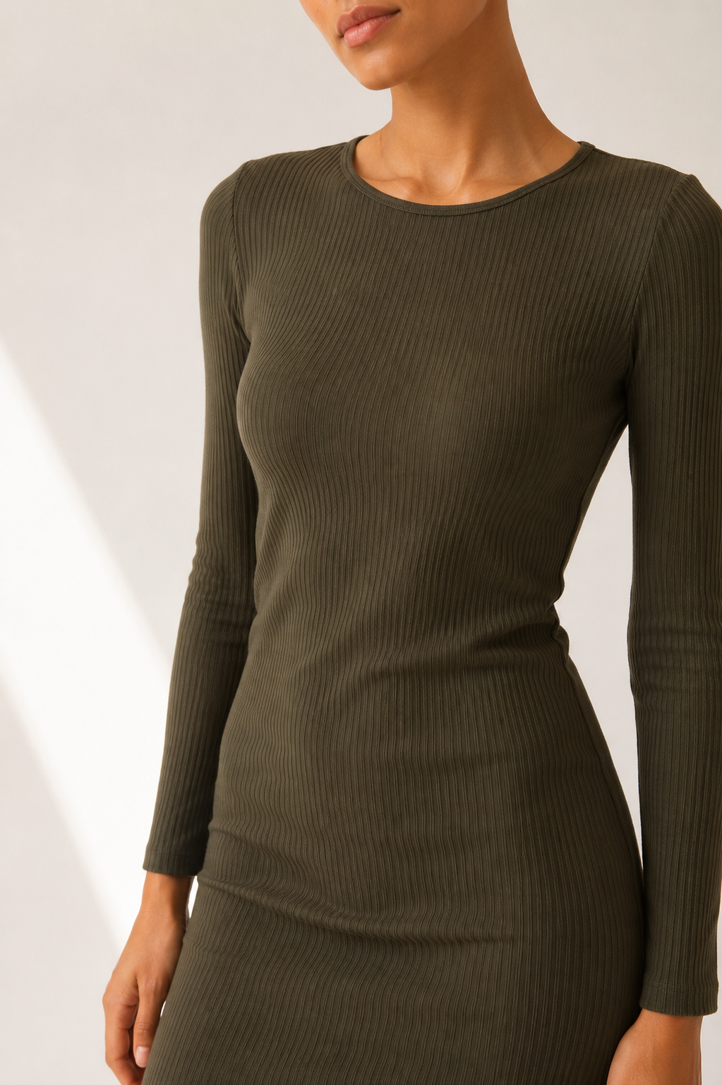 The Ribbed Long Sleeve Dress