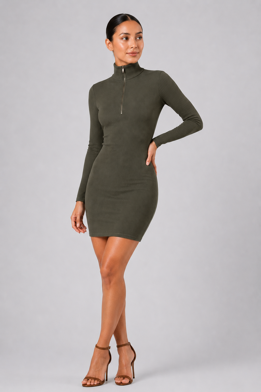 The Ribbed Zip Dress