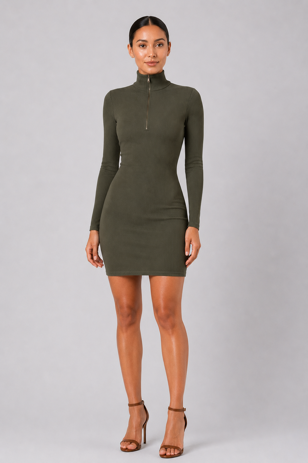 The Ribbed Zip Dress
