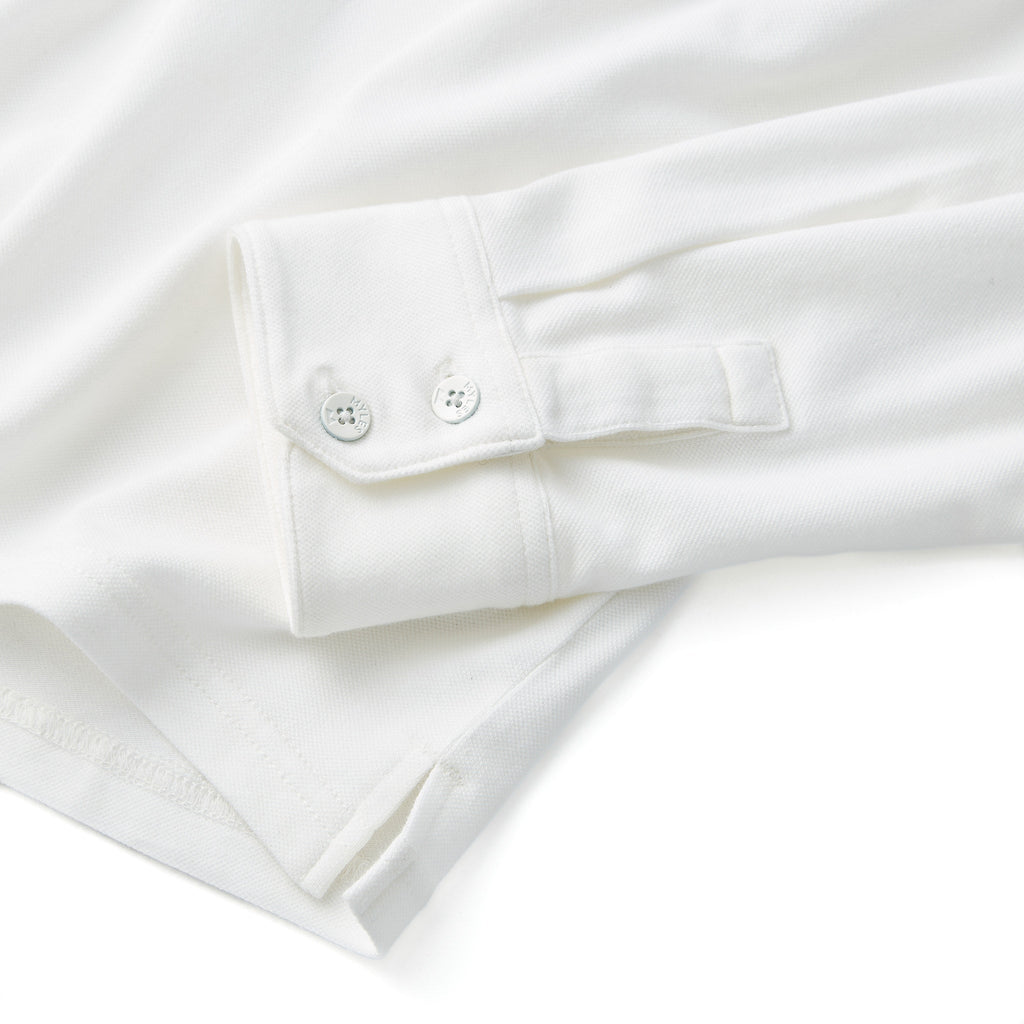 Tour Polo Long Sleeve in Off White