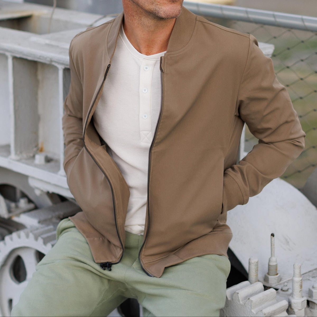 Tour Bomber in Olive Khaki