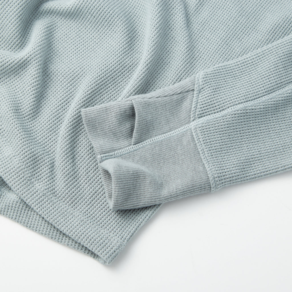 Weekend Thermal Henley in Good Gray