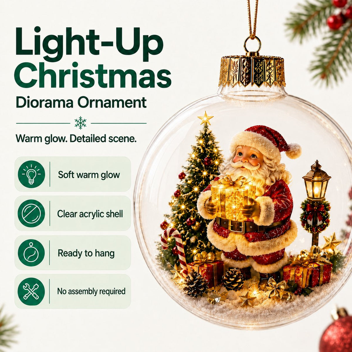 ✨A miniature Christmas world discovered within an ornament.