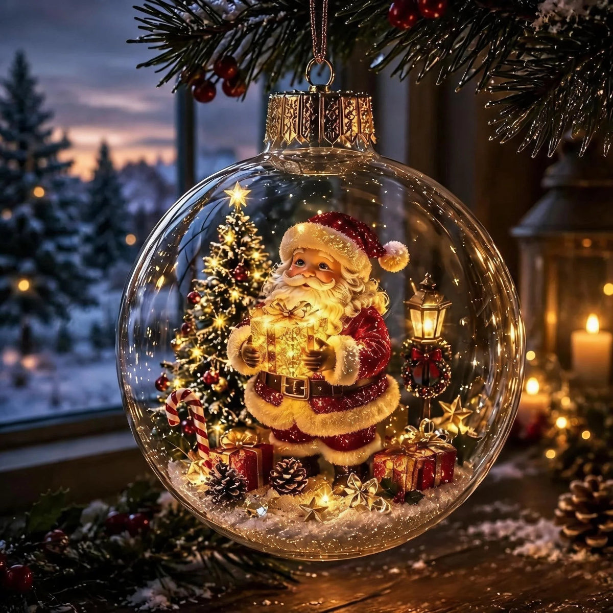 ✨A miniature Christmas world discovered within an ornament.