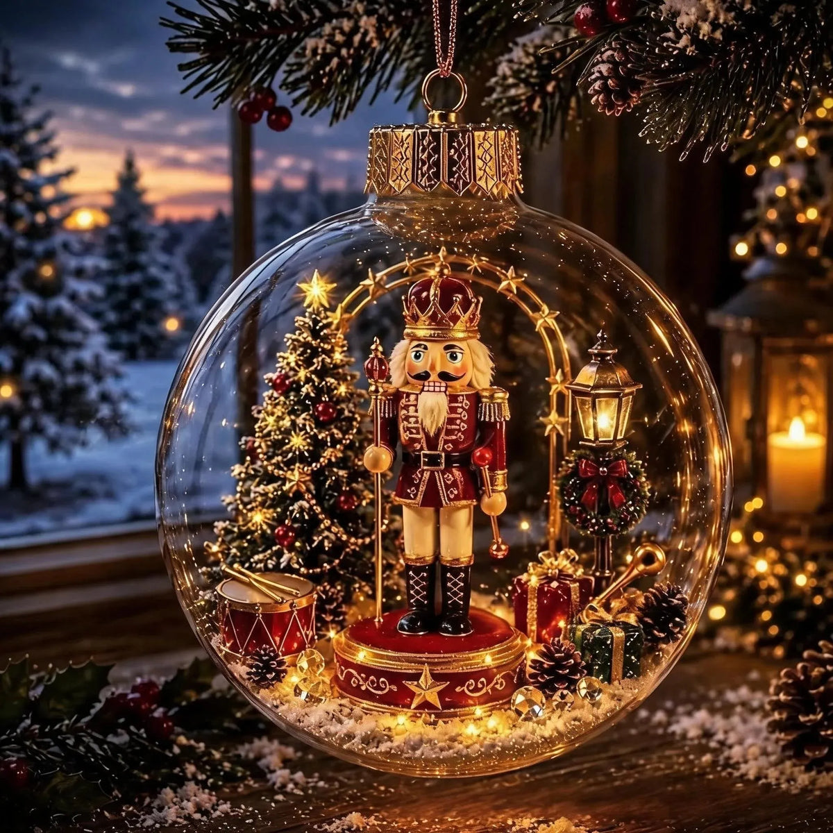 ✨A miniature Christmas world discovered within an ornament.