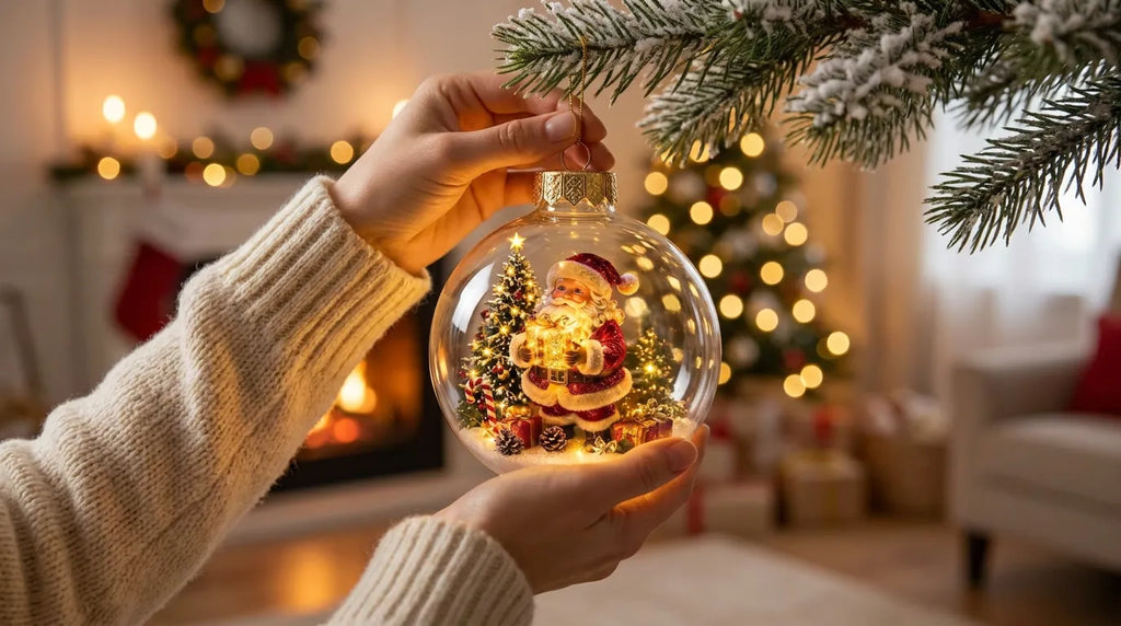✨A miniature Christmas world discovered within an ornament.